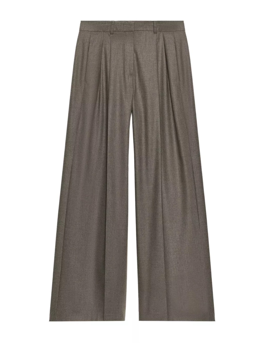 NWT Zara Wide Leg Trousers in Taupe Brown Size M